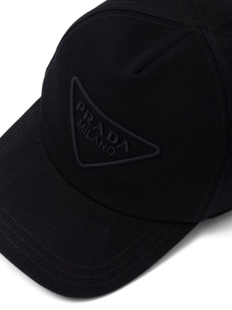 Black Cotton Embroidered Logo Cap