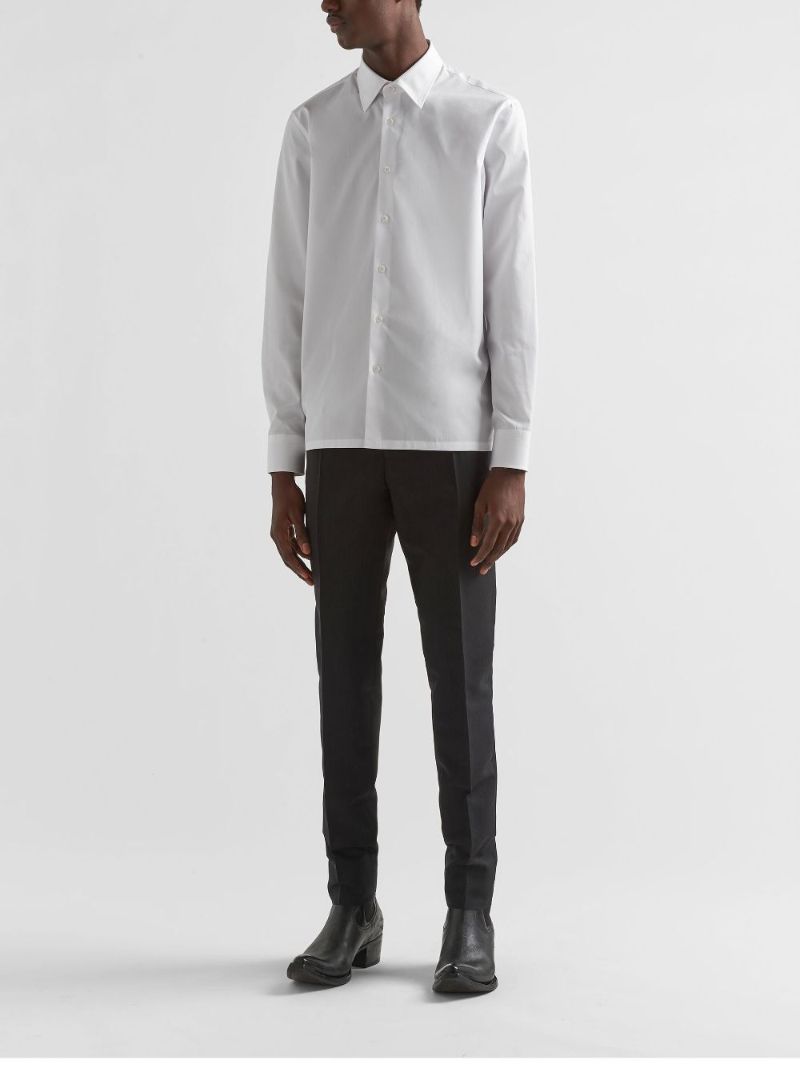 White Cotton Long-sleeve Shirt
