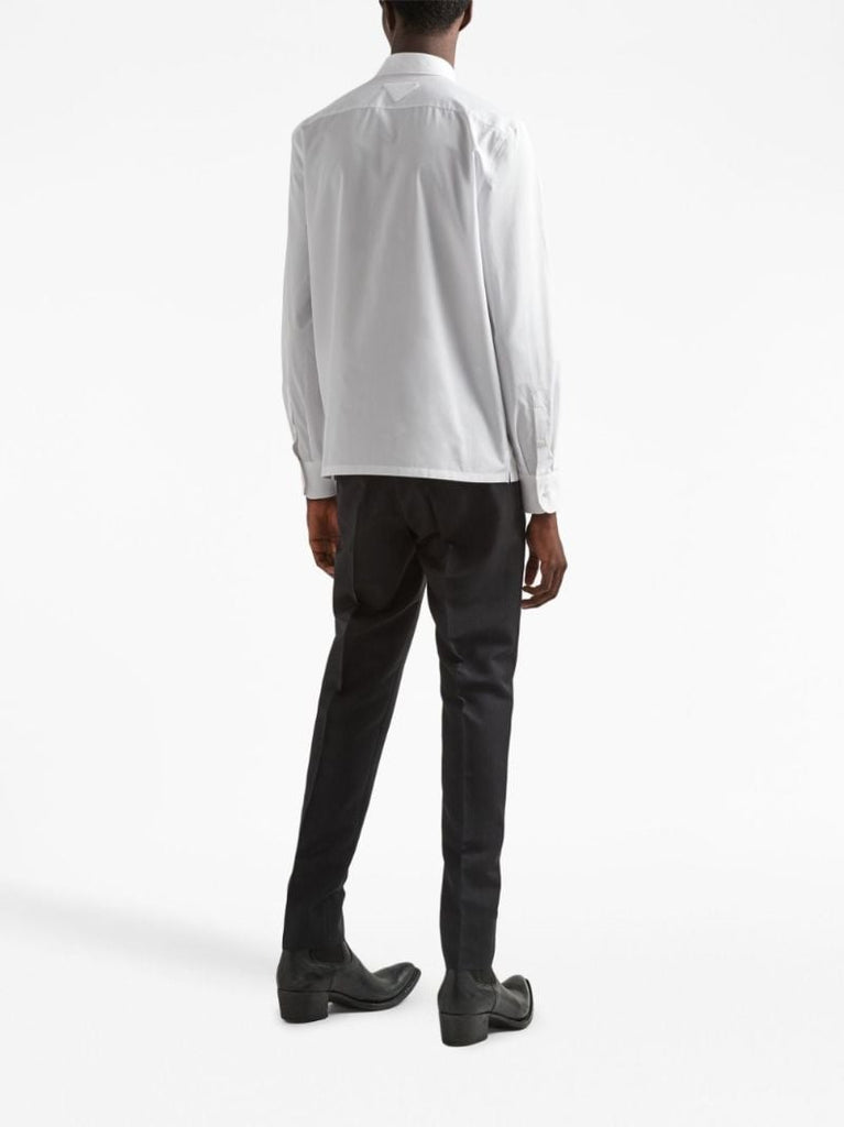 White Cotton Long-sleeve Shirt