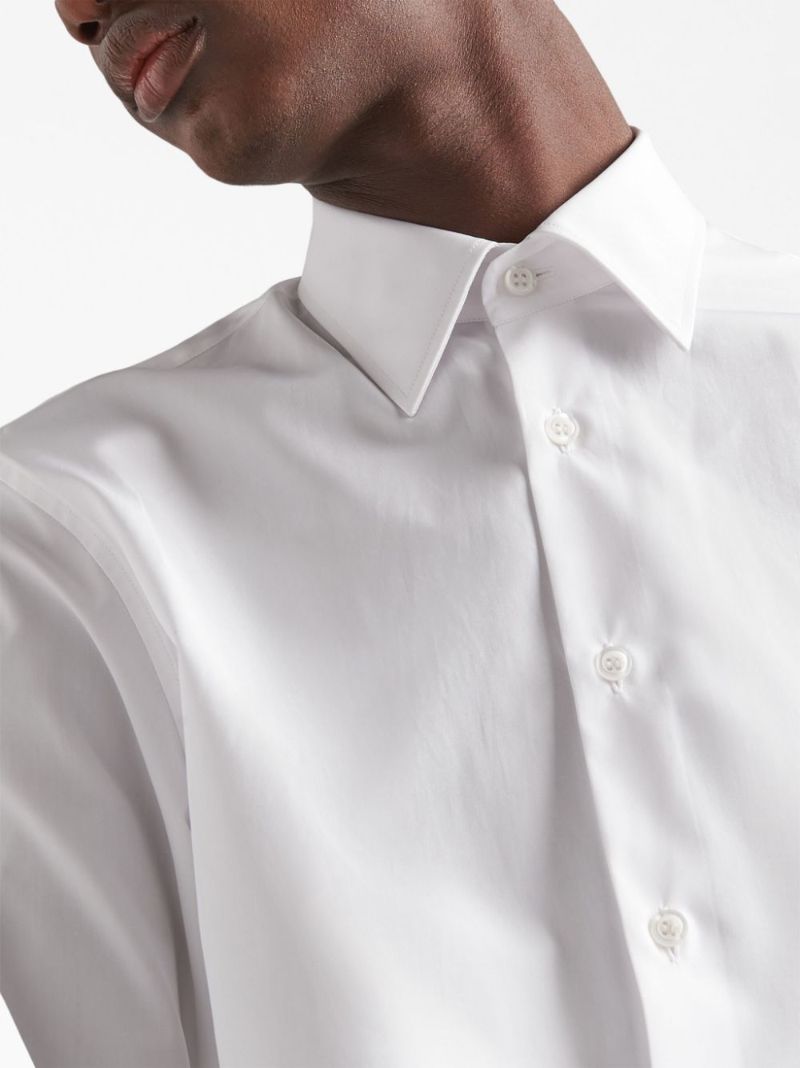 White Cotton Long-sleeve Shirt