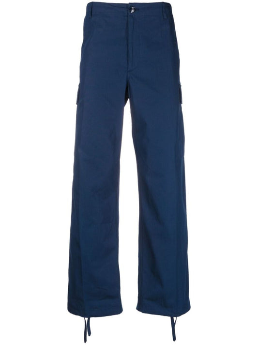 Blue Straight-leg Cargo Trousers