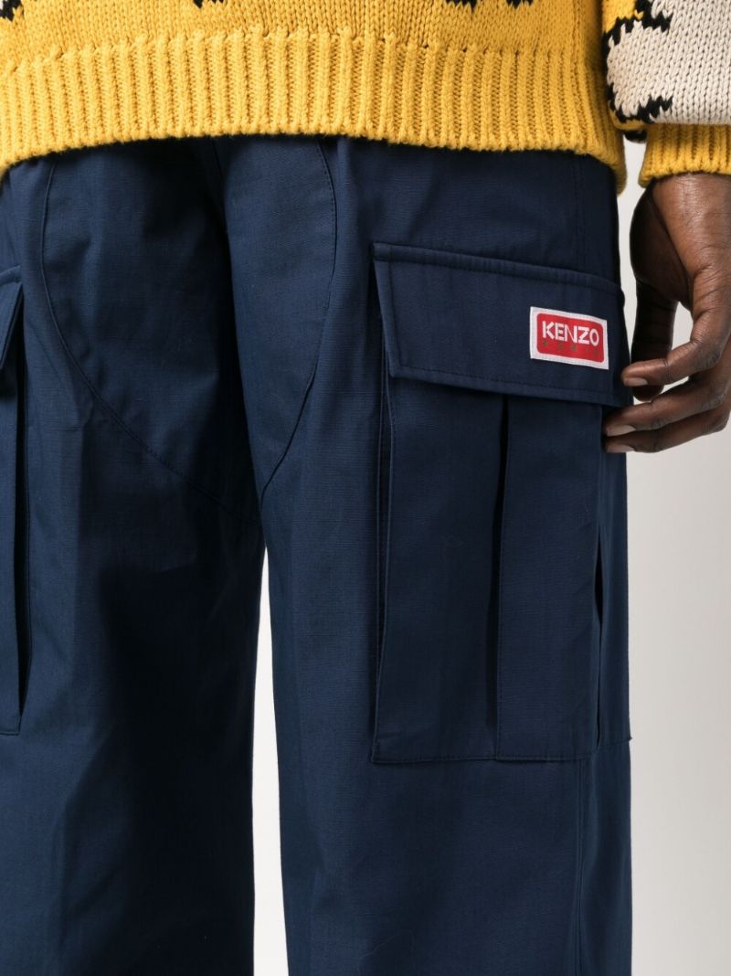 Blue Straight-leg Cargo Trousers