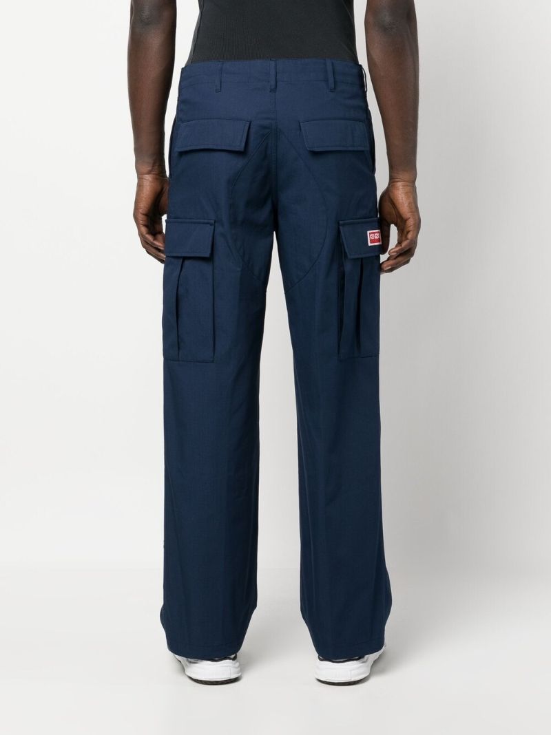 Blue Straight-leg Cargo Trousers