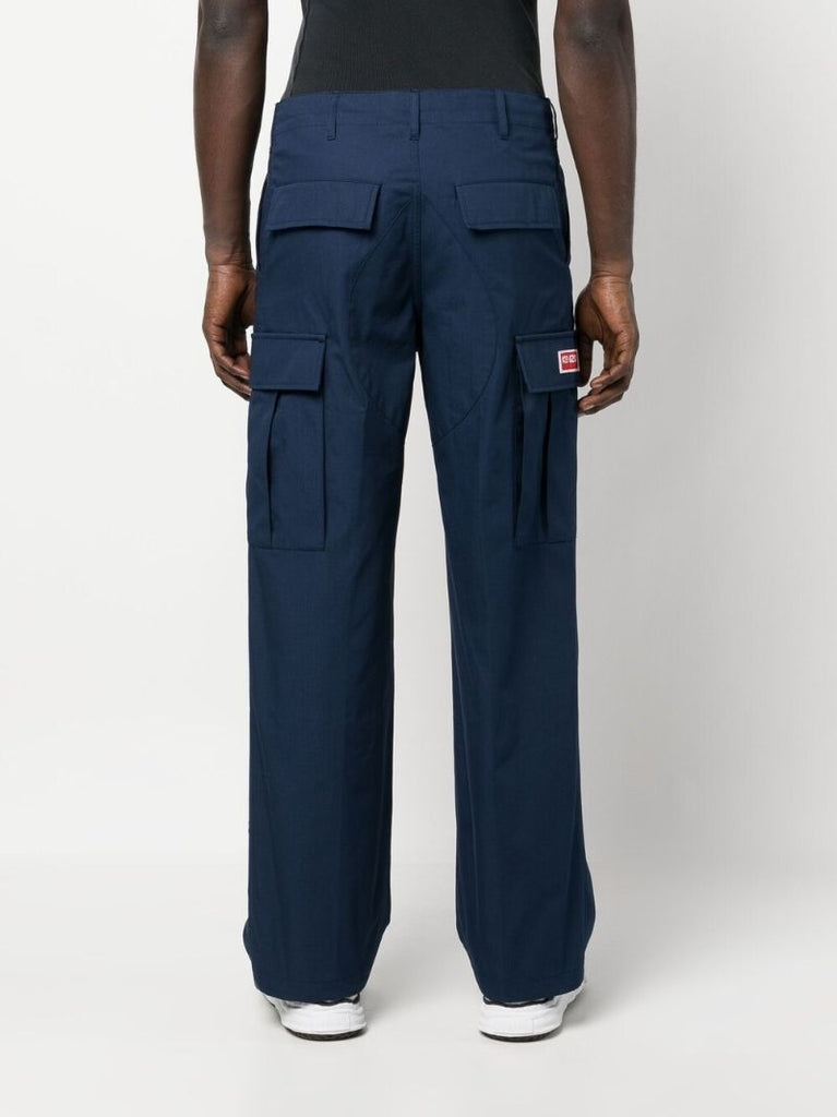 Blue Straight-leg Cargo Trousers