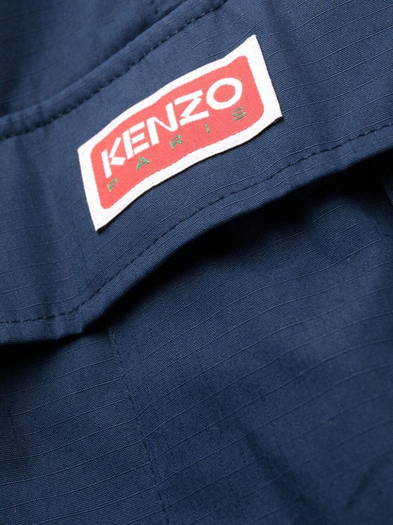 Blue Straight-leg Cargo Trousers