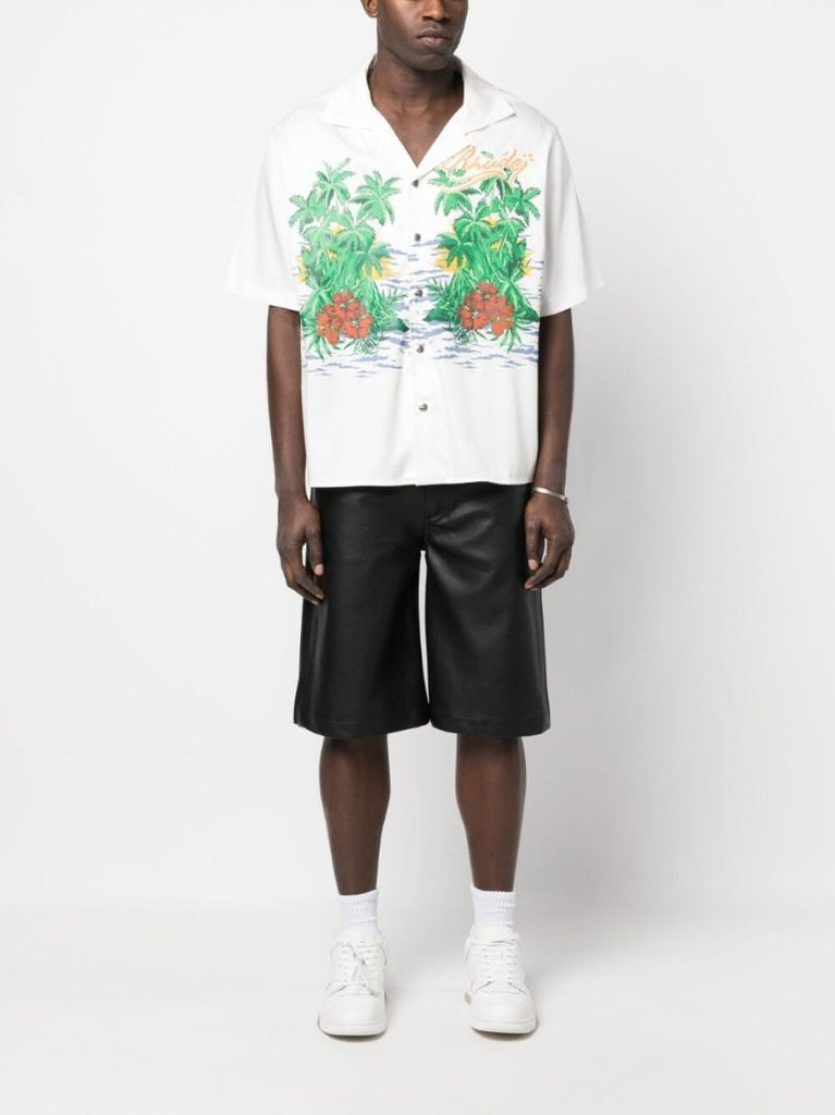 White Palmas Snap Short Sleeve Shirt