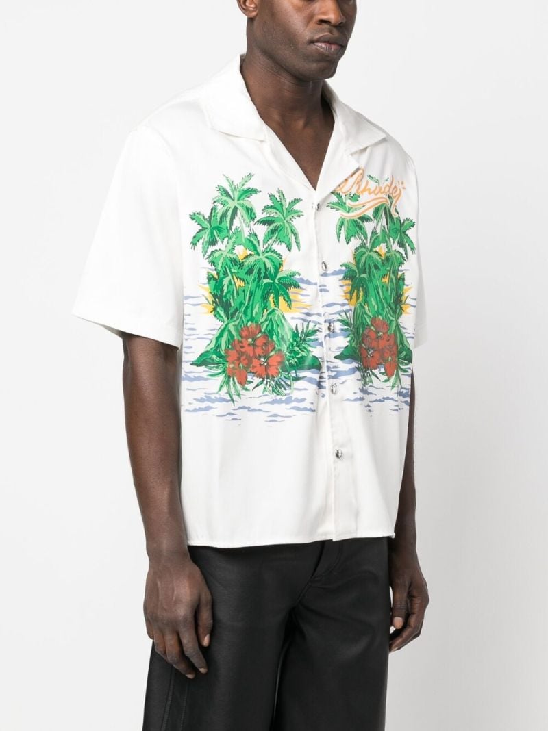 White Palmas Snap Short Sleeve Shirt
