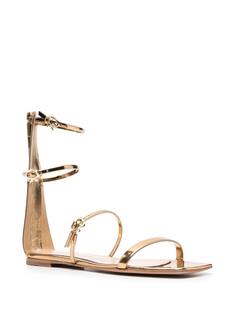Gold Ribbon Metallic Sandals
