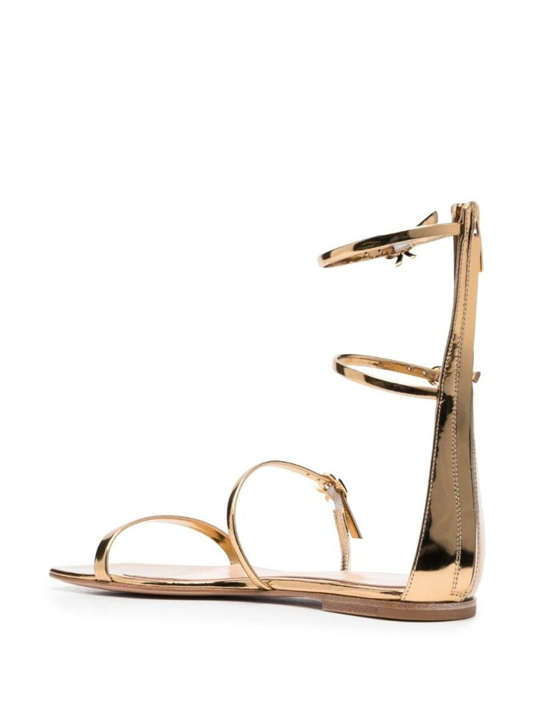 Gold Ribbon Metallic Sandals