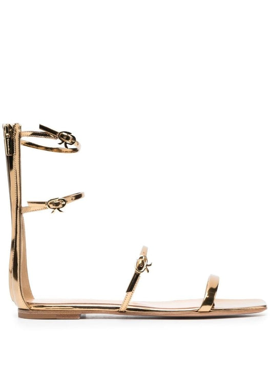 Gold Ribbon Metallic Sandals