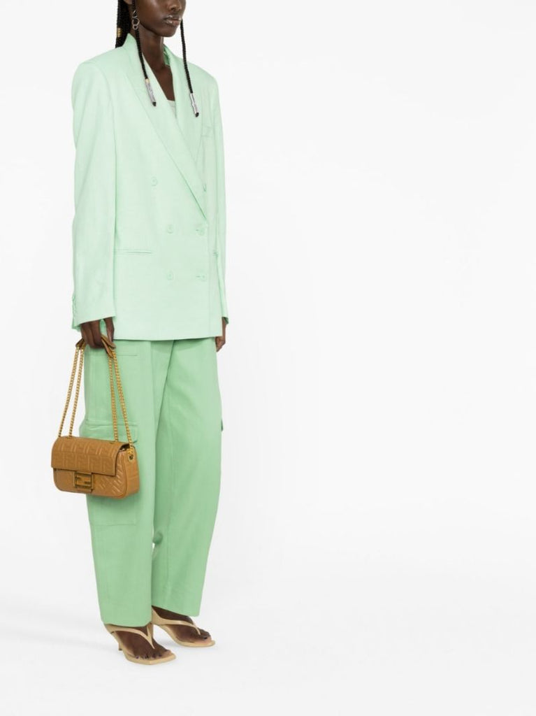 Brown Medium Baguette Chain Shoulder Bag