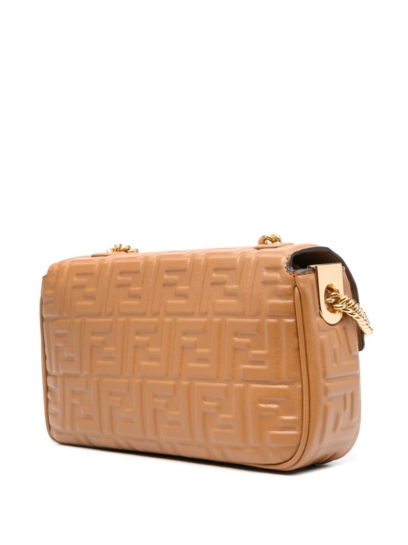 Brown Medium Baguette Chain Shoulder Bag
