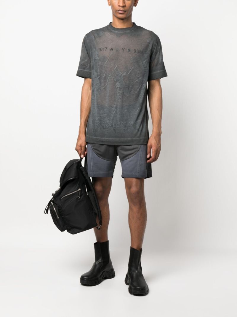 Black Translucent Graphic Print T-shirt