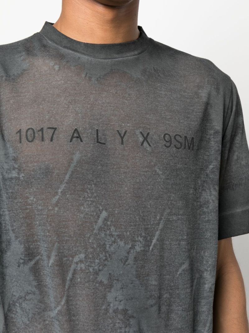 Black Translucent Graphic Print T-shirt