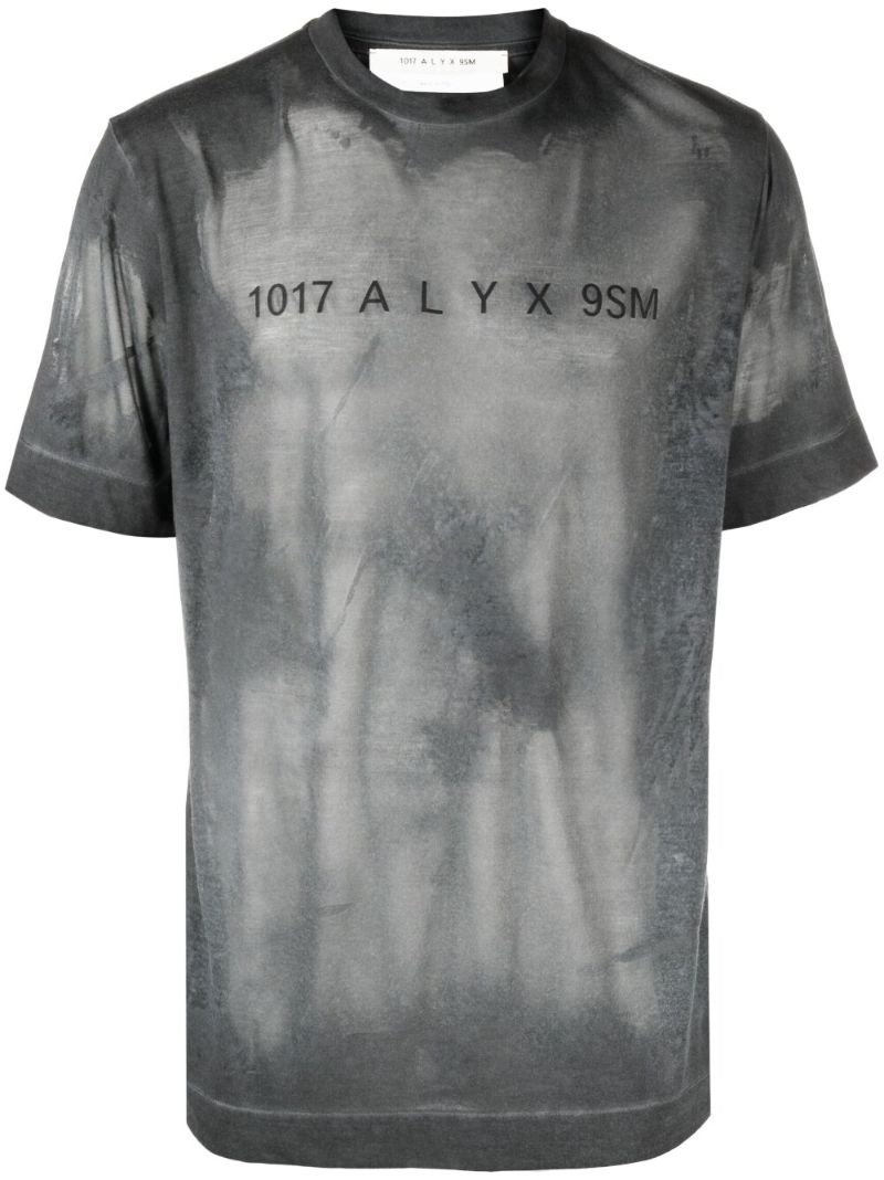 Black Translucent Graphic Print T-shirt