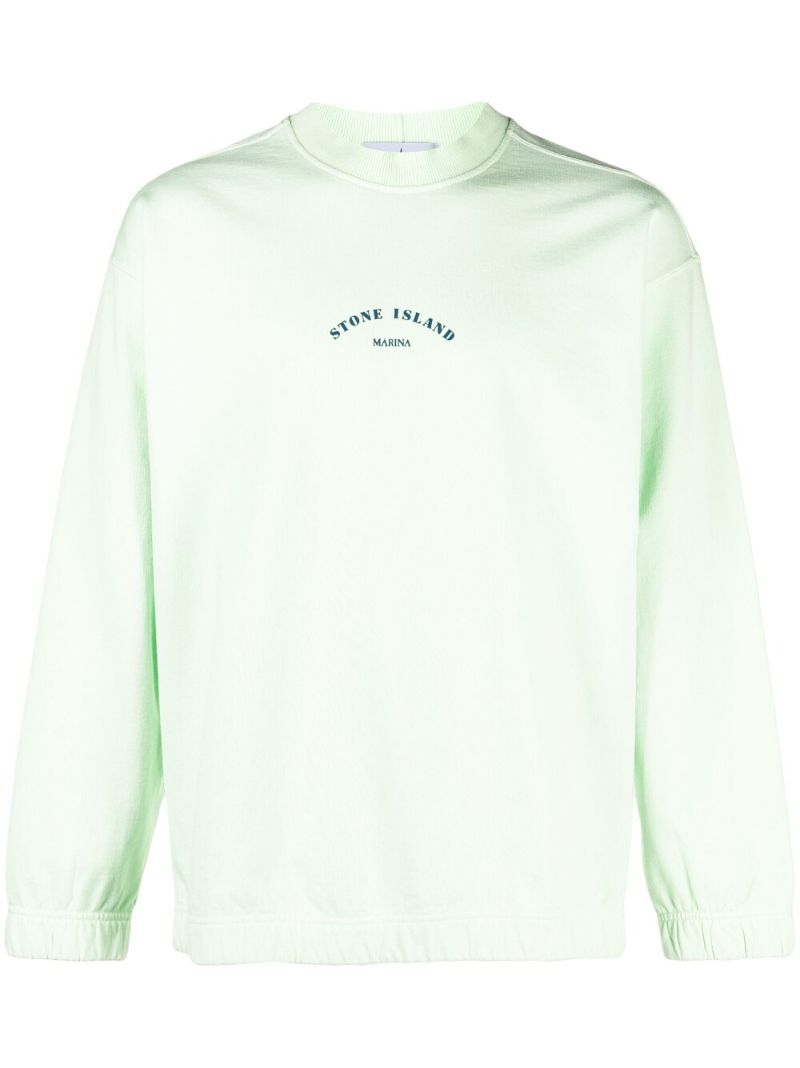 Green Logo Print Sweatshirt