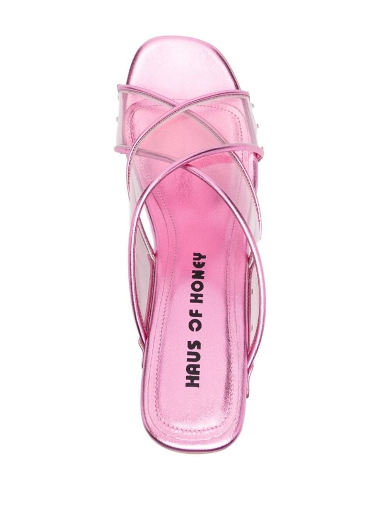Pink 115 Open-toe Platform Mules
