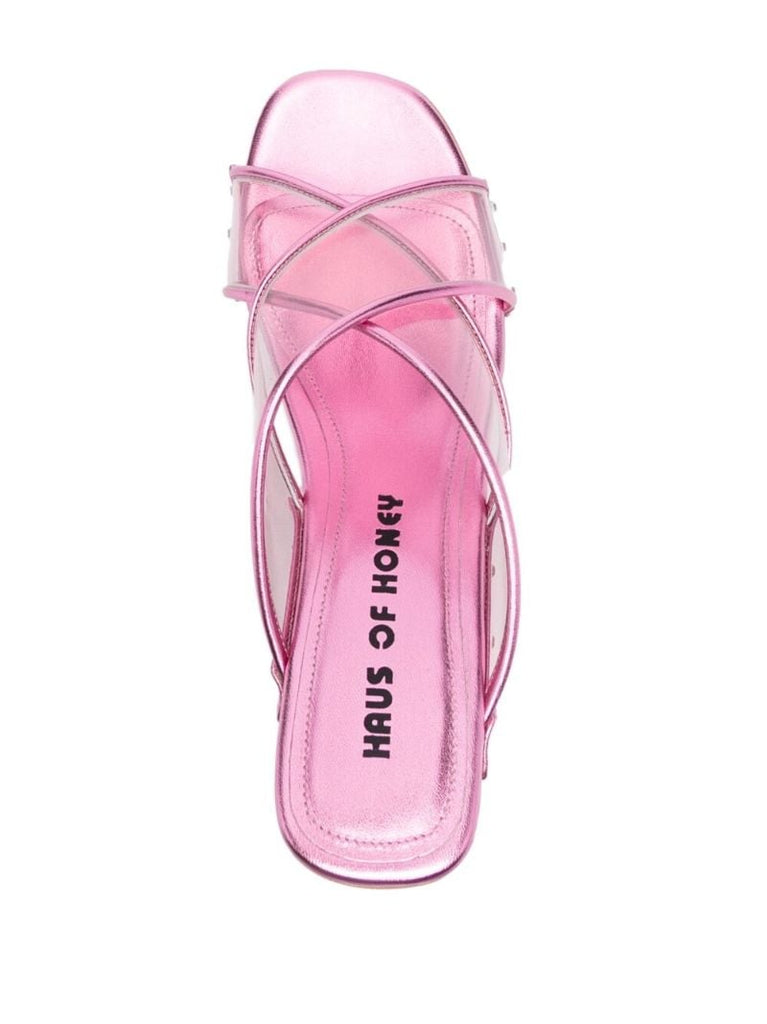Pink 115 Open-toe Platform Mules