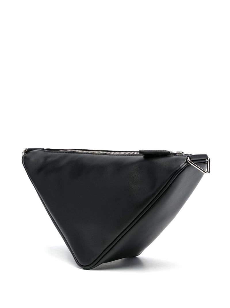Black Triangle Leather Shoulder Bag