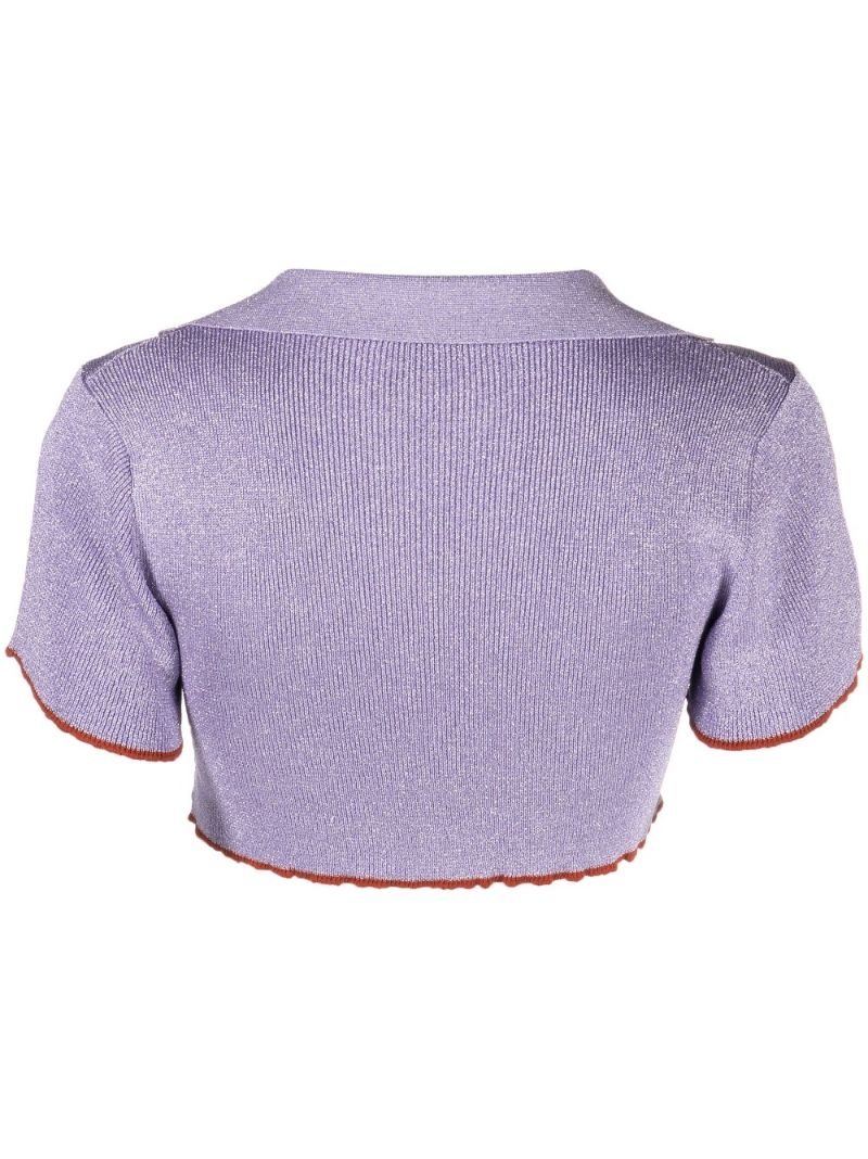 Purple Le Haut Brilho Knit Crop Top