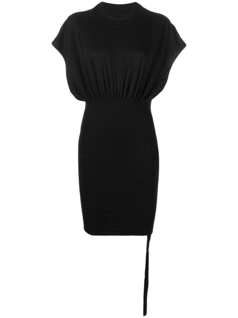 Black Draped Shift Mini Dress