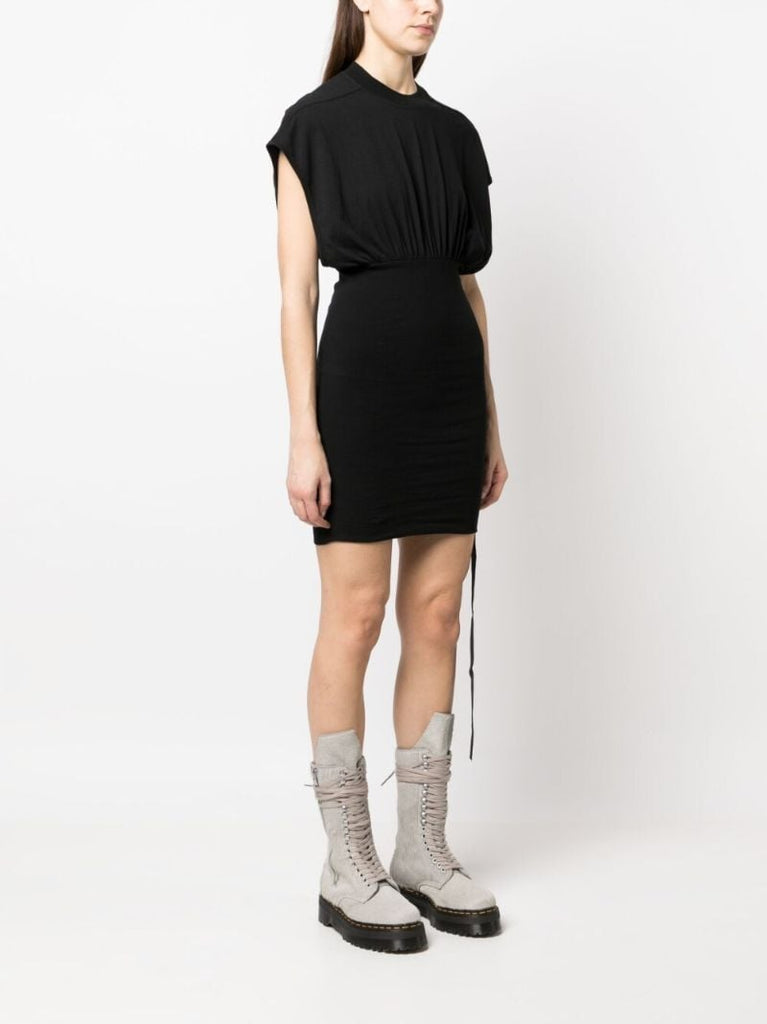 Black Draped Shift Mini Dress