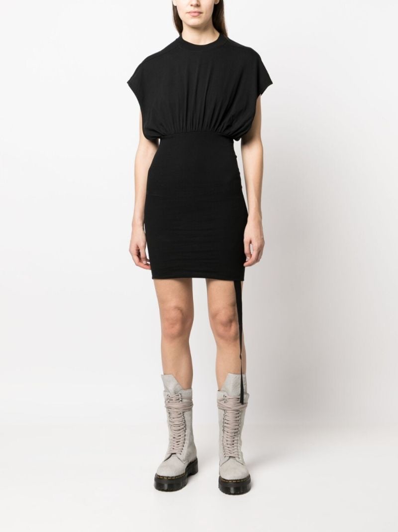 Black Draped Shift Mini Dress
