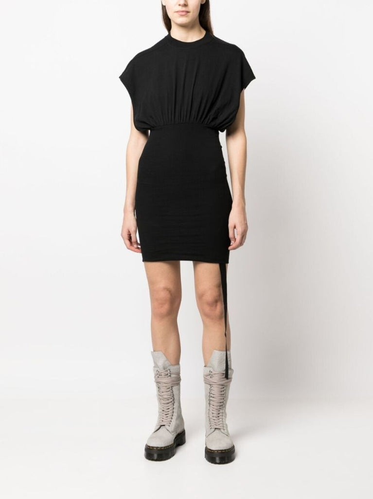 Black Draped Shift Mini Dress