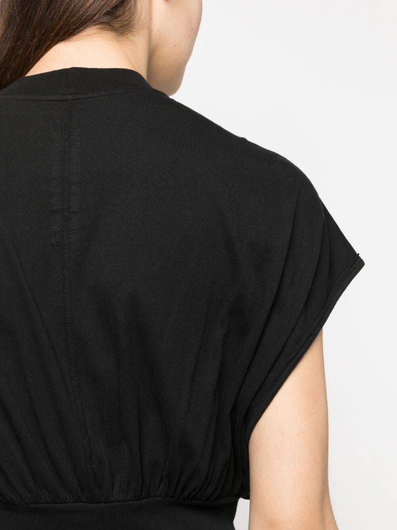 Black Draped Shift Mini Dress