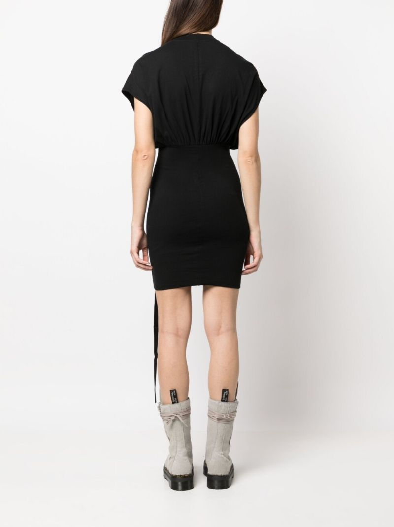 Black Draped Shift Mini Dress