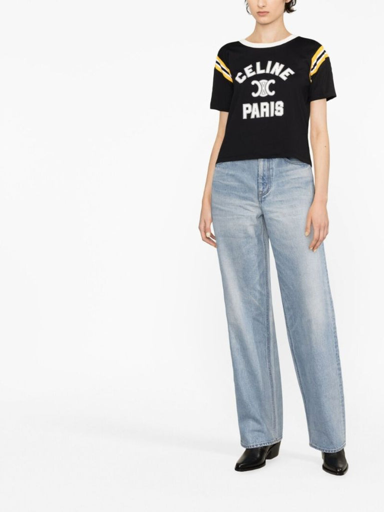 Black Logo Print Cotton T-shirt