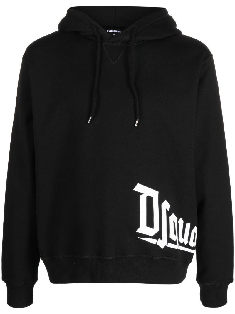 Black Logo-print Cotton Hoodie