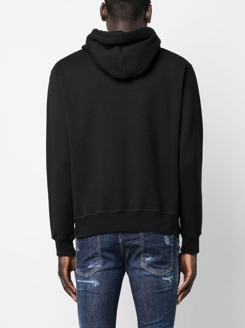 Black Logo-print Cotton Hoodie