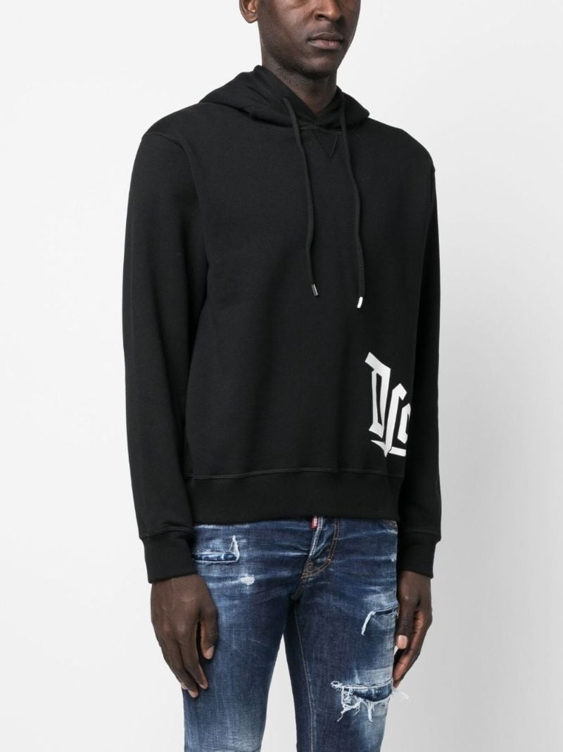 Black Logo-print Cotton Hoodie