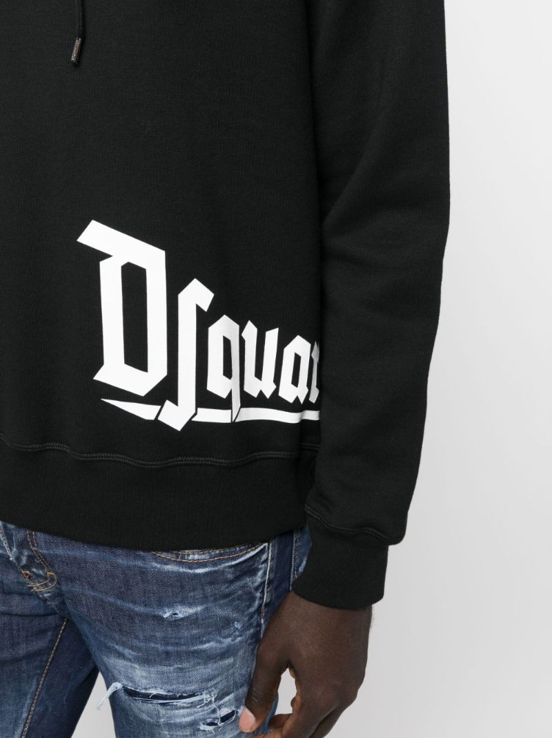 Black Logo-print Cotton Hoodie