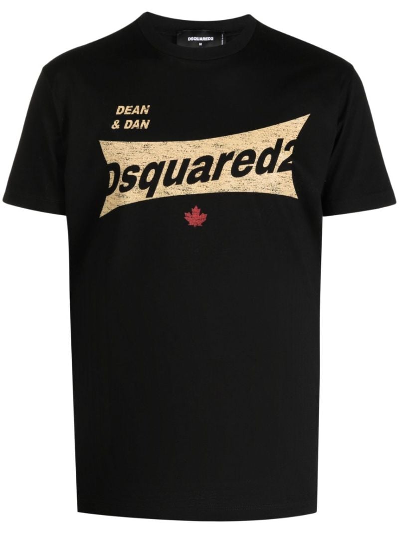 Black Logo-print Cotton T-shirt