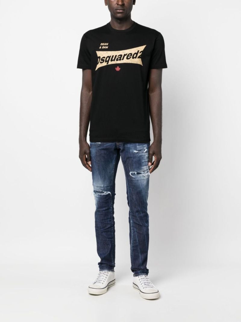 Black Logo-print Cotton T-shirt