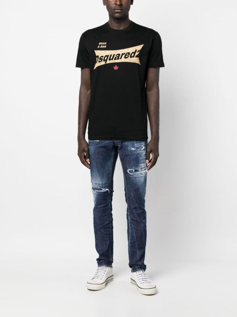 Black Logo-print Cotton T-shirt