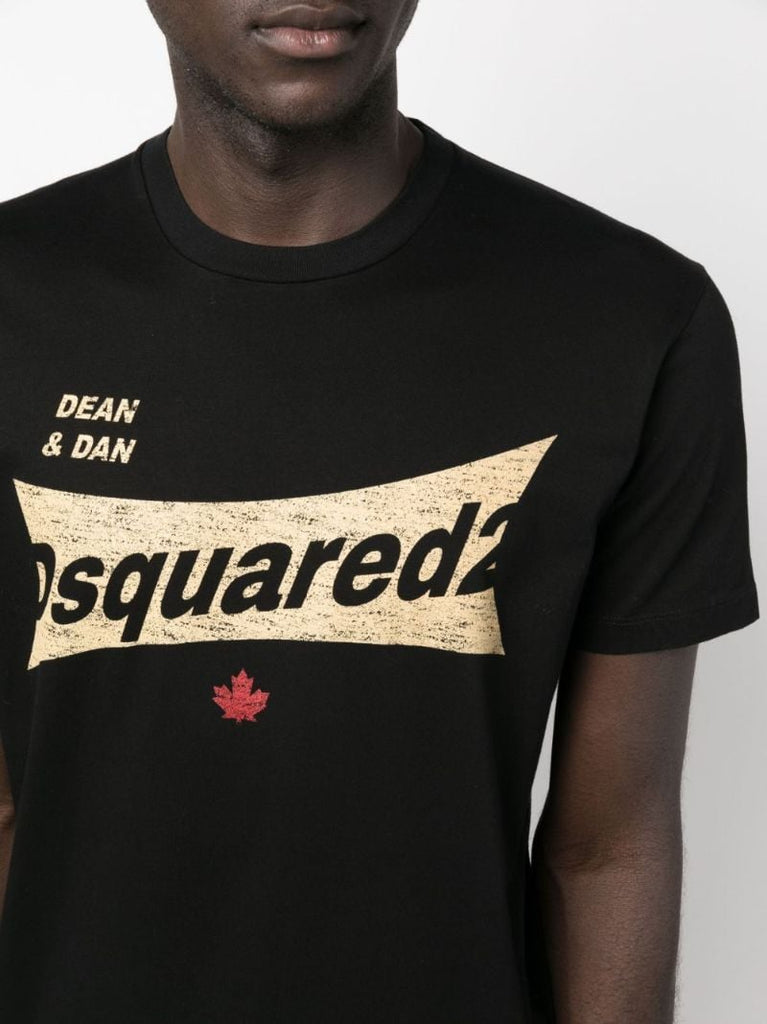 Black Logo-print Cotton T-shirt