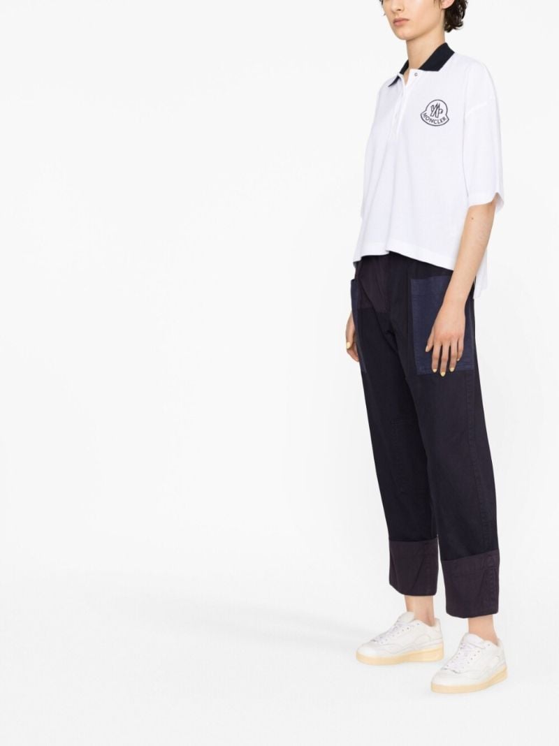 White Logo Print Polo Shirt
