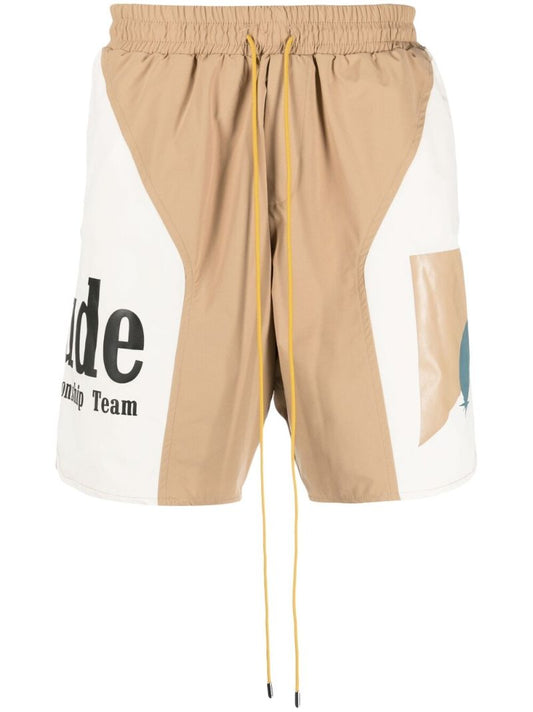 Neutral Logo Print Track Shorts