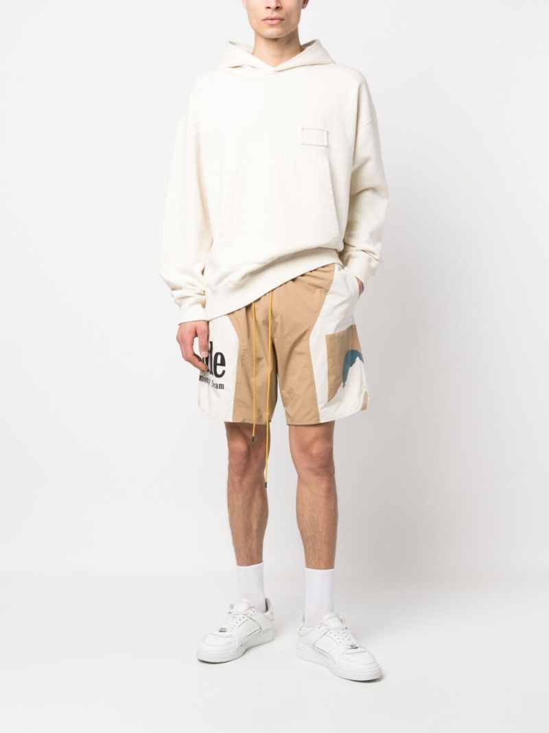 Neutral Logo Print Track Shorts