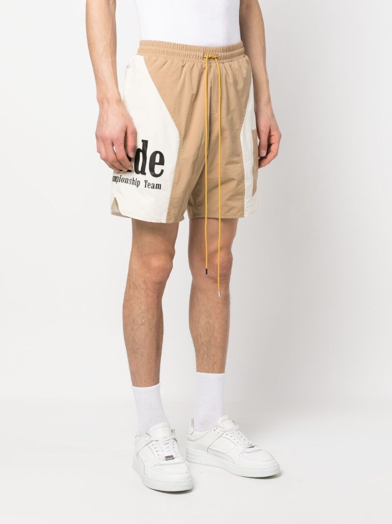 Neutral Logo Print Track Shorts