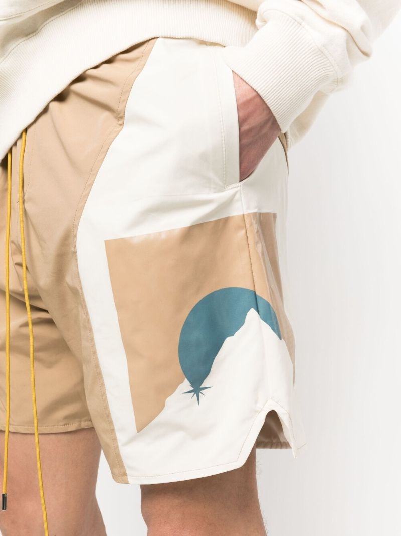 Neutral Logo Print Track Shorts