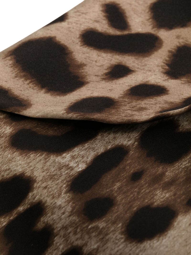 X Kim Kardashian Brown Leopard Print Long Gloves