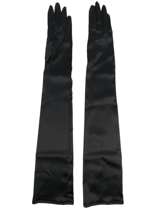 Black Silk Long Gloves