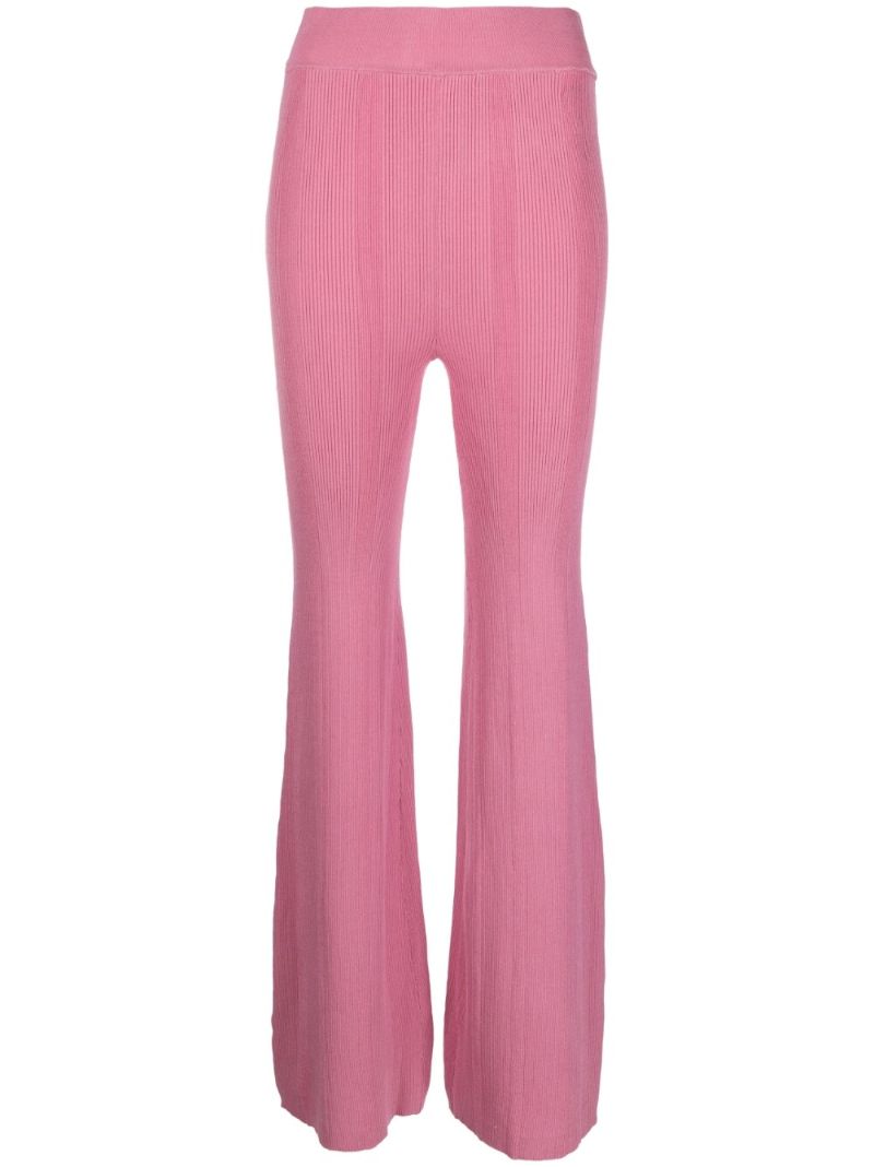 Pink Soleima Knit Flared Trousers