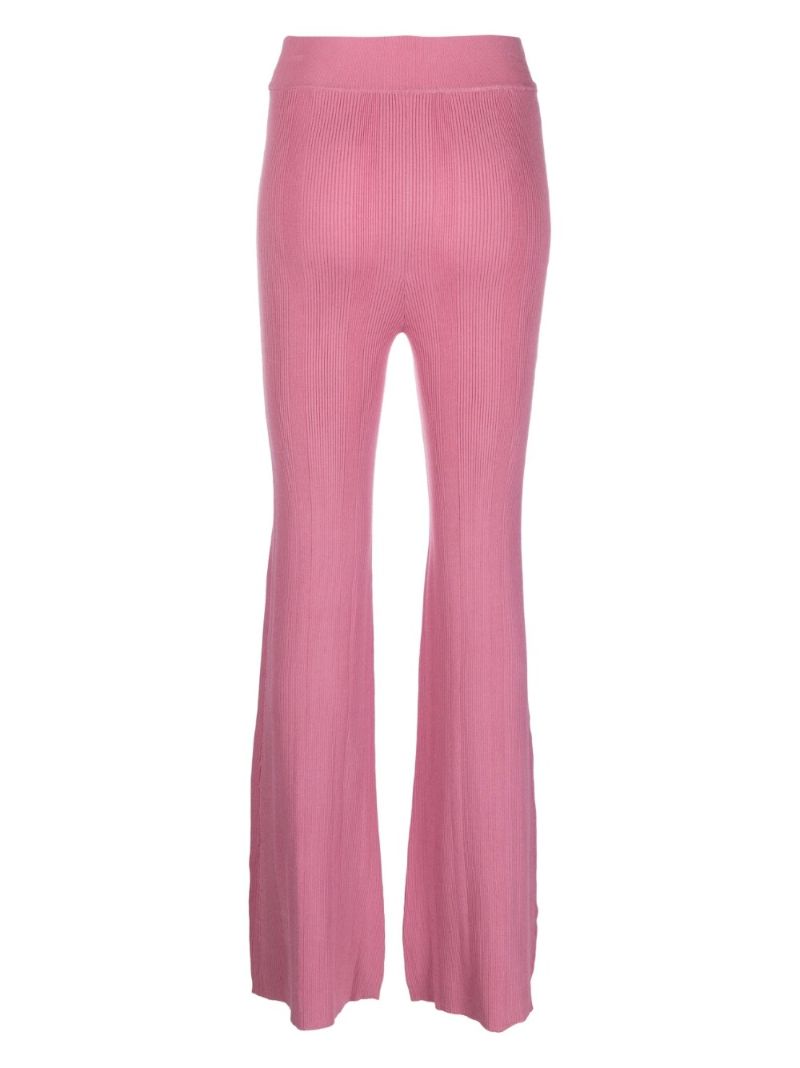 Pink Soleima Knit Flared Trousers