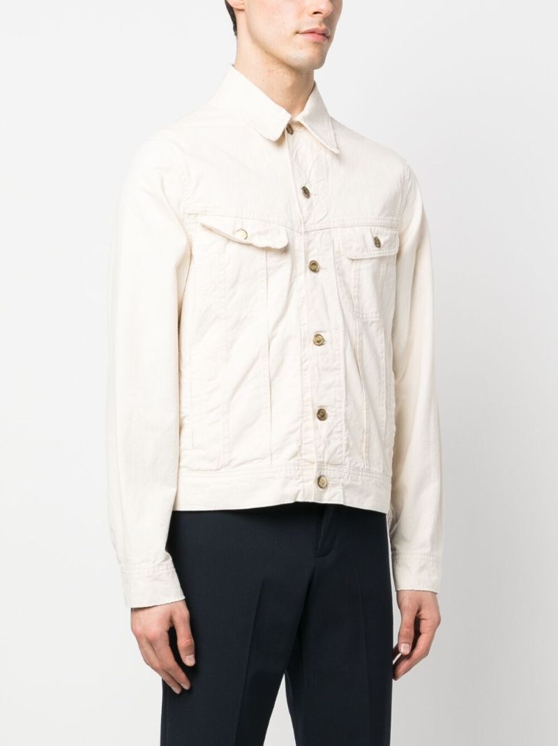 White Chenille Logo Denim Jacket