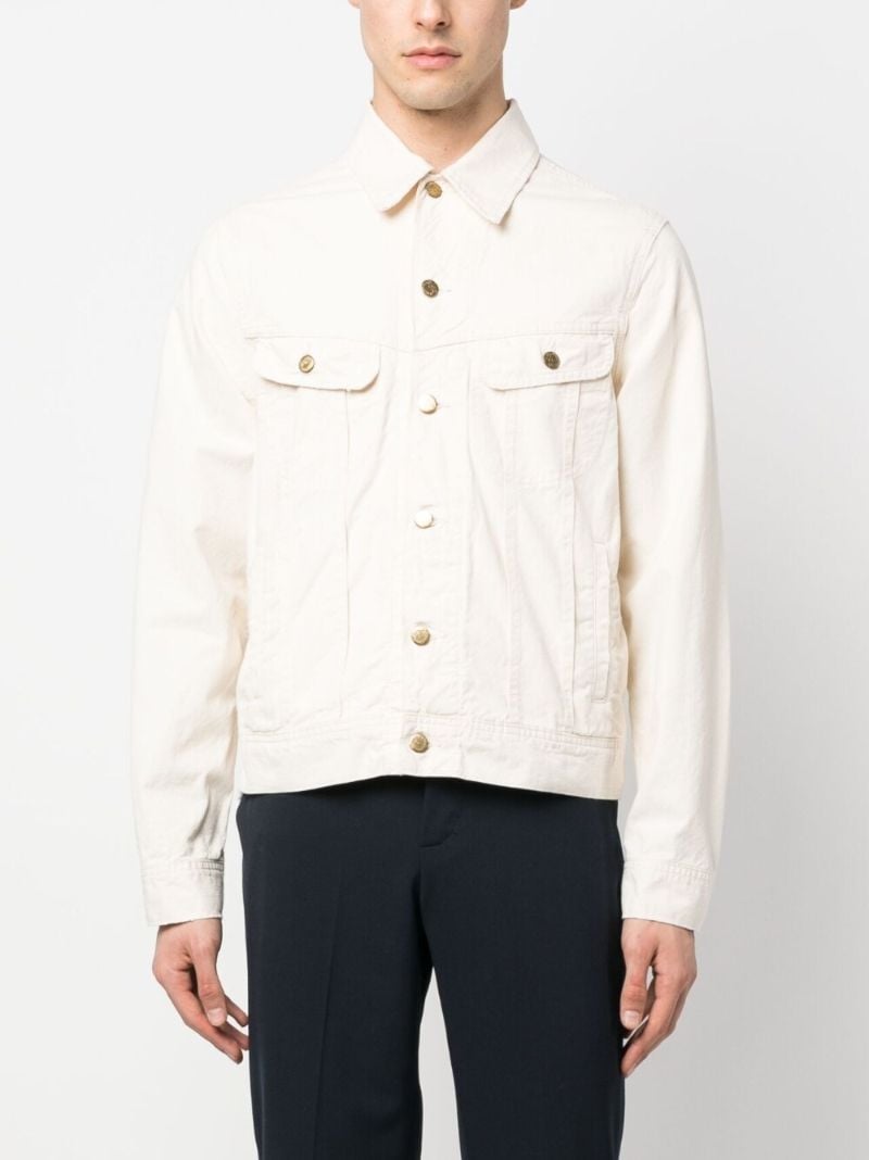 White Chenille Logo Denim Jacket